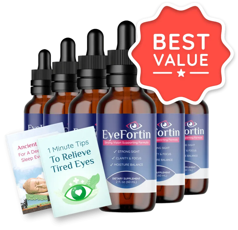 EyeFortin 6-bottle 180-day supply with bonus guides